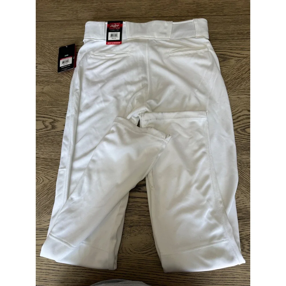 Rawlings Pro-Dri Mens Baseball Pants White Semi-Relaxed Fit LNCHSR Medium NWT